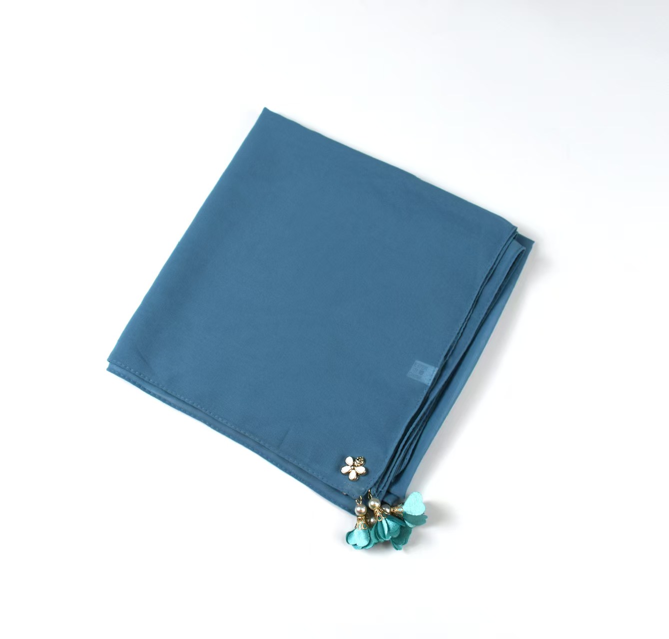 T1082 New Pure Color Pearl Chiffon Square Scarf Small Fresh Silk Scarf Hui Gauze Scarf