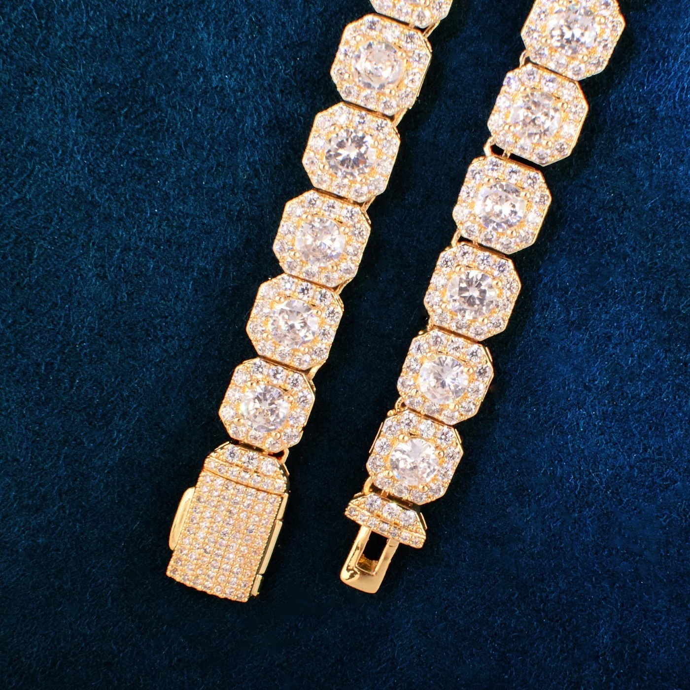 10mm Luxury VVS Moissanite Iced Out Hip Hop Sugar Cube Chain High-End Bling Statement Jewelry Passe the diamond tester