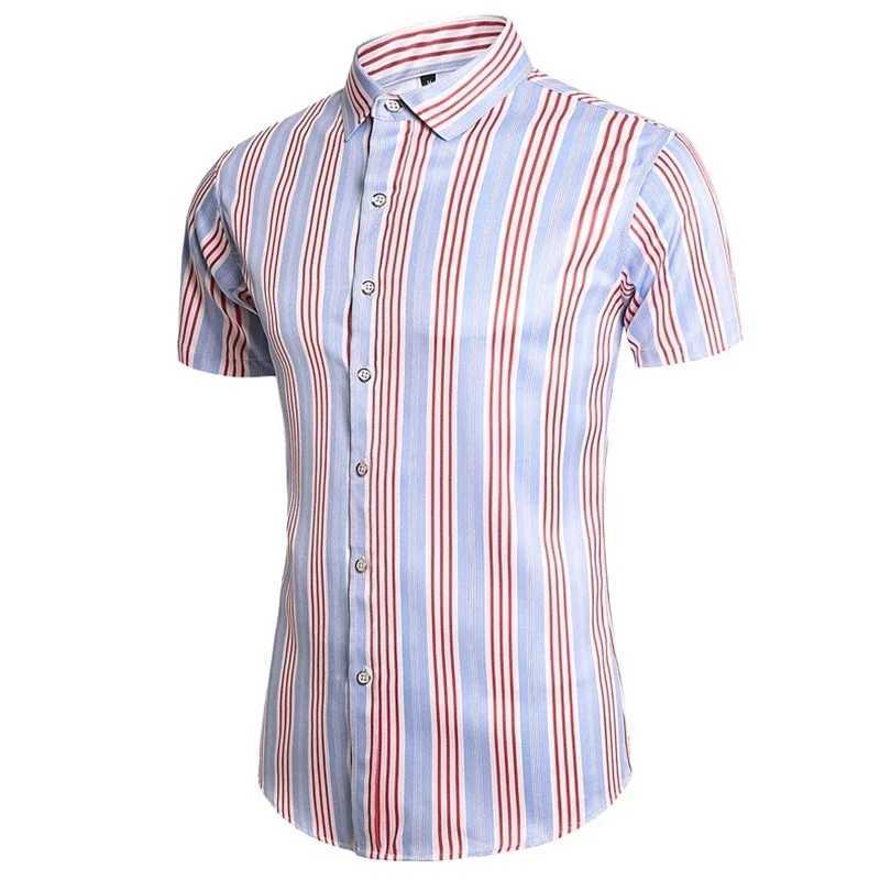 Summer new mens short-sleeved shirt urban fashion casual large size short sleeve Asian size M-7XL W250627