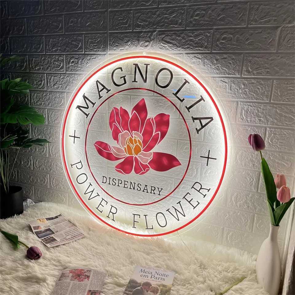 Custom LED Acrylic Signs Can UV Print Business Beauty Nails Salon Hair Studio Signage Company Office Name LED Neon Signs XJ250626