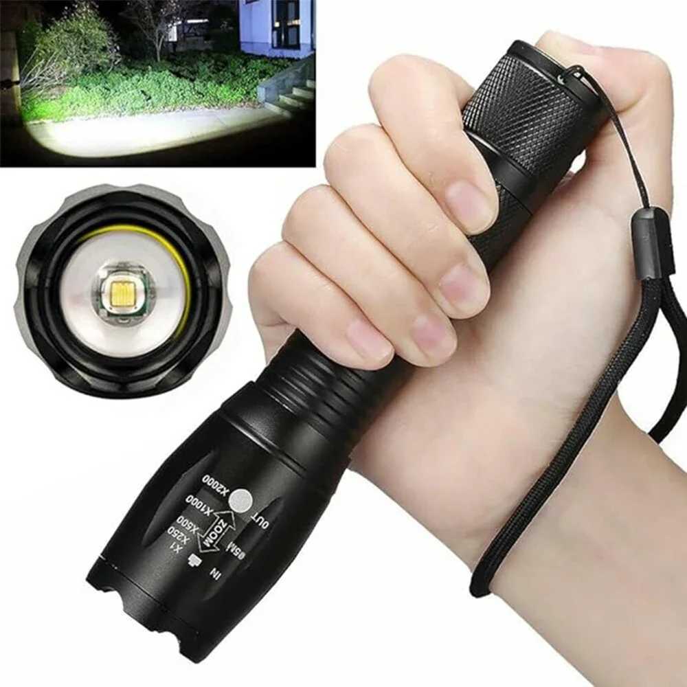 High Power T6 LED Fashlights Camping Torch 5 Light Modes Zoom Light Aluminum Alloys Waterproof Material Use 18650 Battery W250701