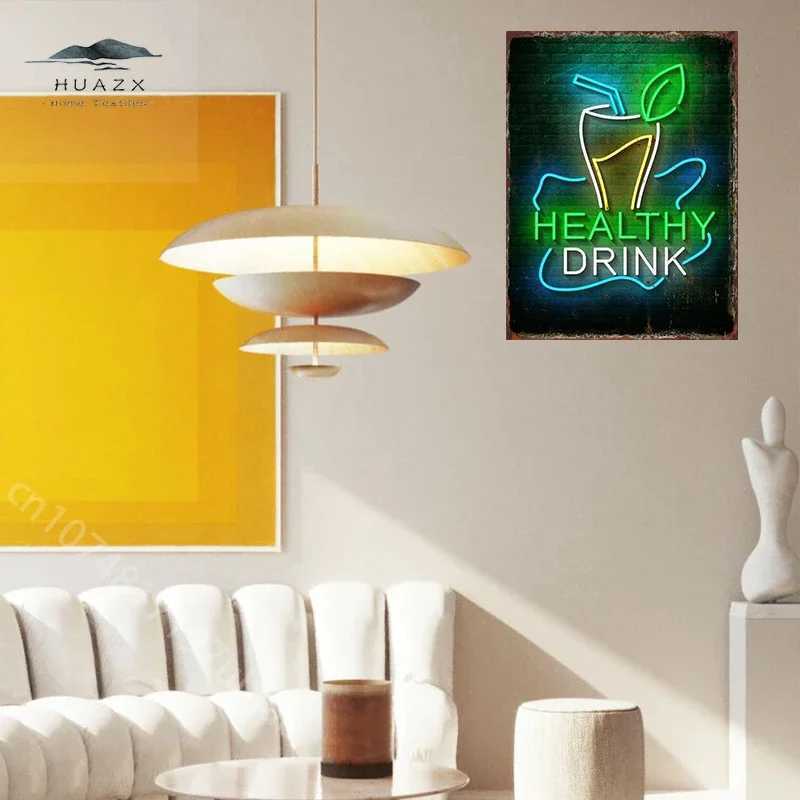 Neon Food Popcorn Neon Food Sign Poster Metal Tin Sign for Club Bar Decor Aesthetics Wall Decorative Plaque Decoration PaintingXJ250626