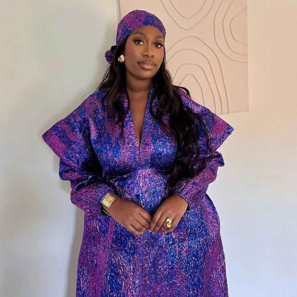 Muslim jacquard loose fitting long robe childrens plus size dress headscarf241017
