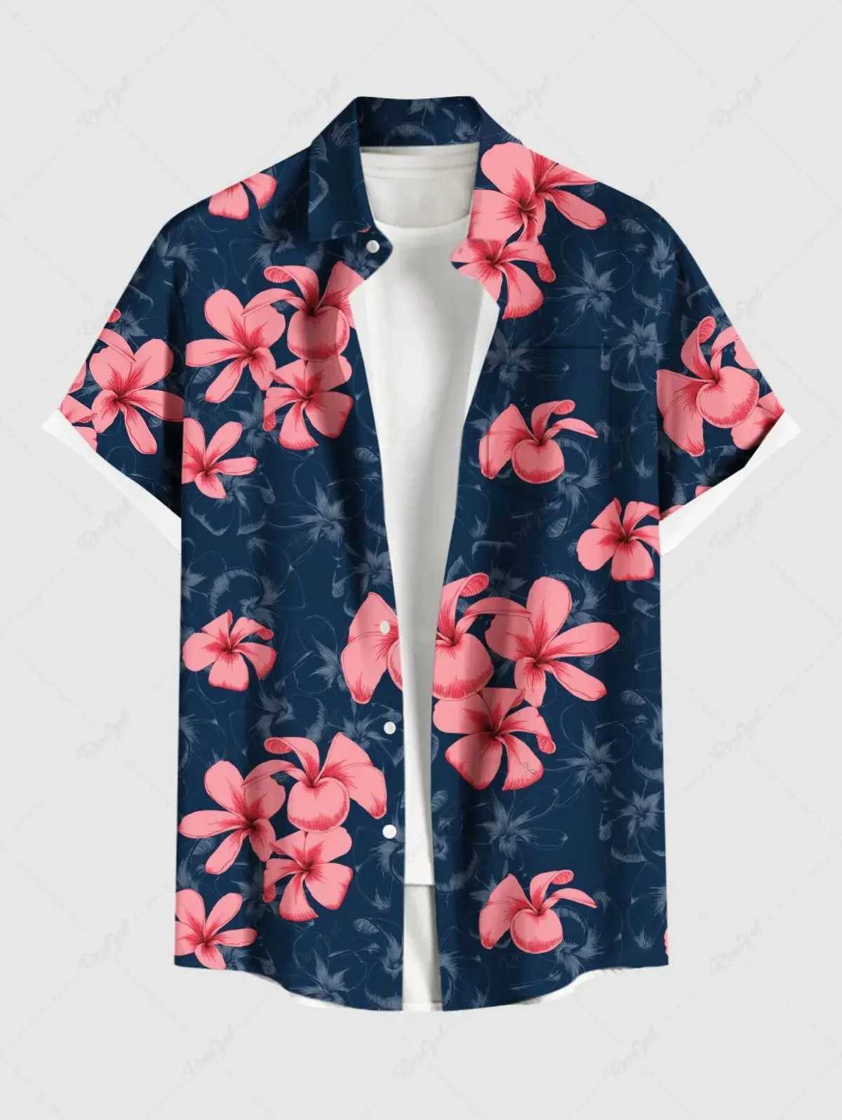 Summer Plus Size Mens Shirt 3D Print Hawaiian Shirts Button Up Beach Vacation Shirts Short Sleeve Shirts Casual For Men W250627