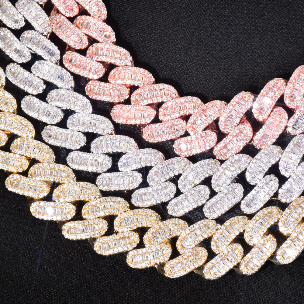 12mm Luxury VVS Moissanite Iced Out Hip Hop Men's Necklace Minimalist Trendy Versatile Statement Jewelry