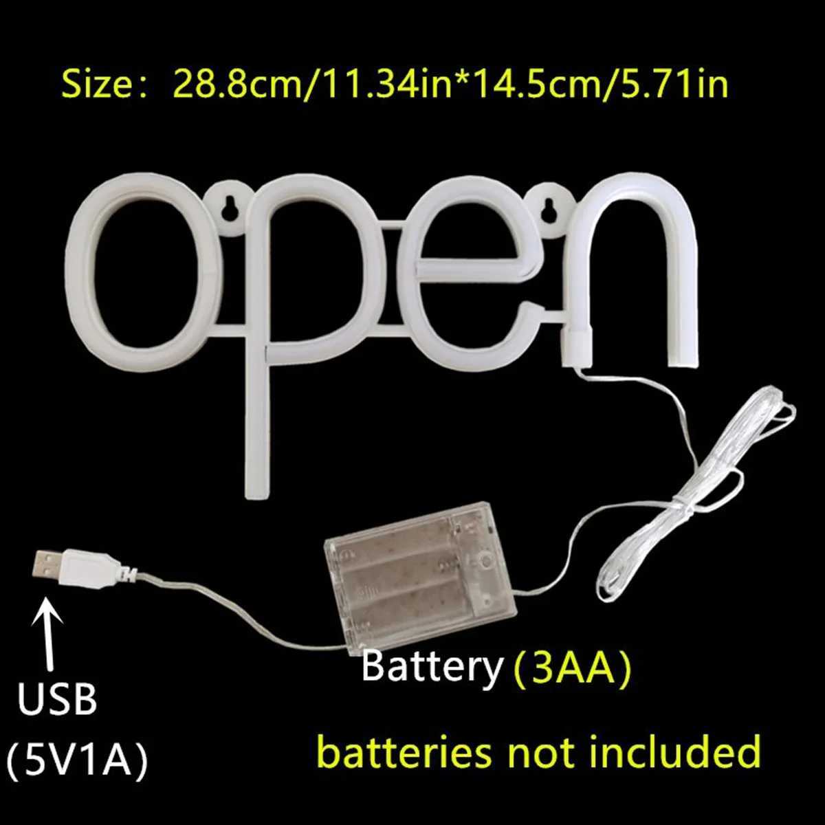 Business Sign Open Neon Sign LED Night Light Hanging Window Shop Cafe Bar Restaurant Decoration Personalized Custom Neon LampXJ250626