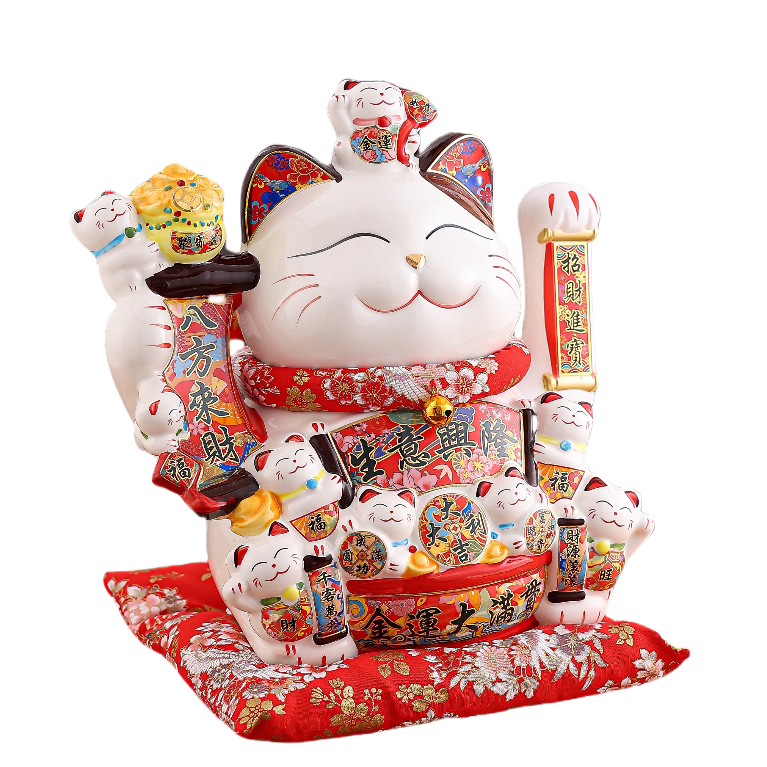 Handcrafted Ceramic Maneki-Neko Figure Perfect Opening Present & Front Desk Decoration Creative Ceramic Lucky Cat Ornament for Home Decor - Ideal Stor