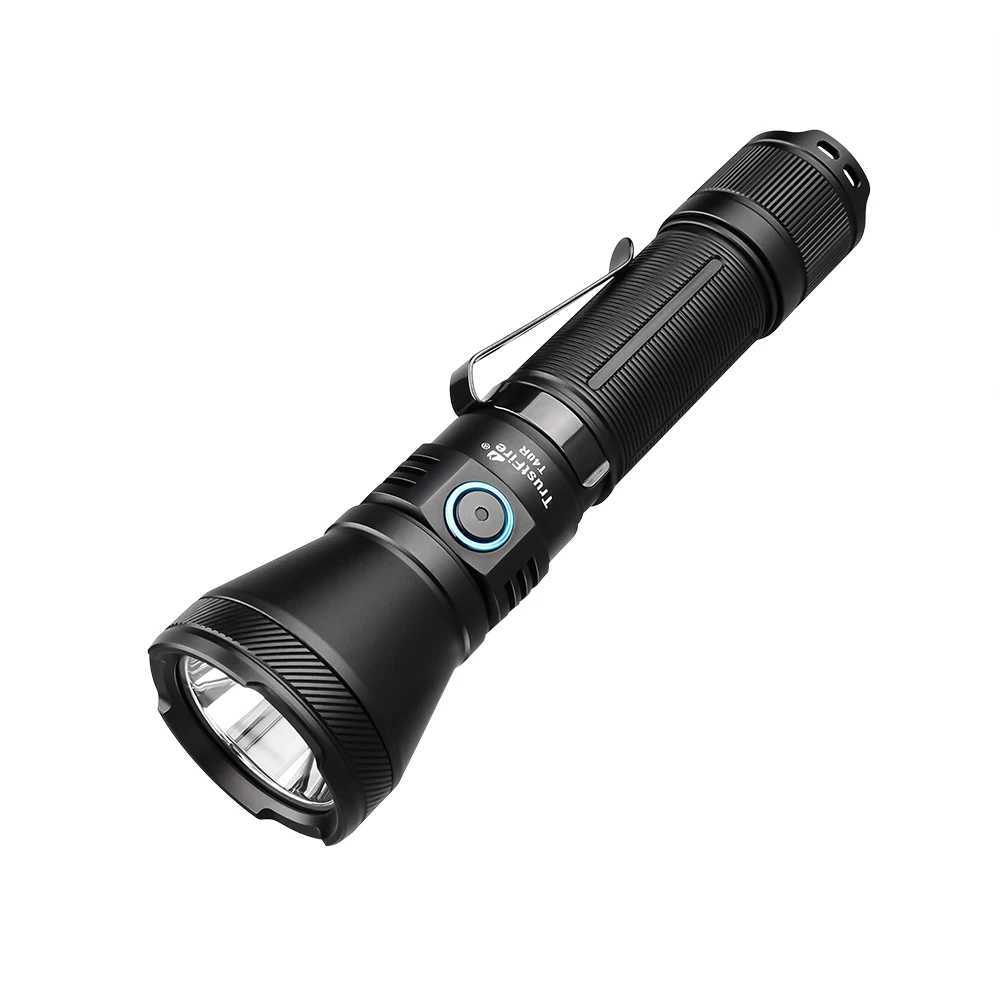 Trustfire T40R Army Tactical LED Flashlight 1800 lumens 550 meters Rechargeable 18650 Lamp With USB Charging Self-Defense IP68 Torch W250701