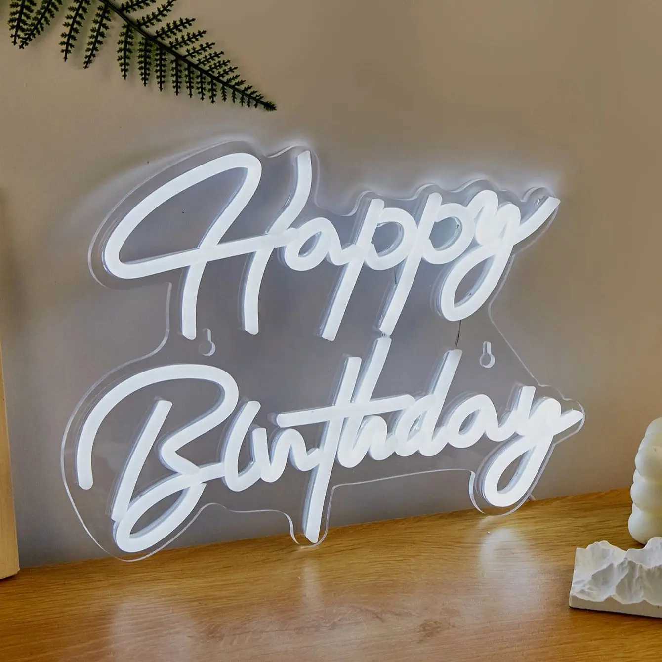 Chi-buy LED Neon Italic happy birthday USB Powered Neon Signs Decor Lamp Signs Birthday Gift Wall Art For Bedroom Room Bar ShopXJ250626