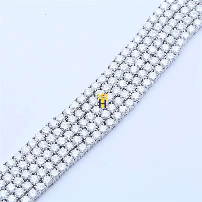 Classic Design Stylish Hip Hop Tennis Chain D Color Diamond Sterling Silver 4mm Moissanite Tennis Bracelet