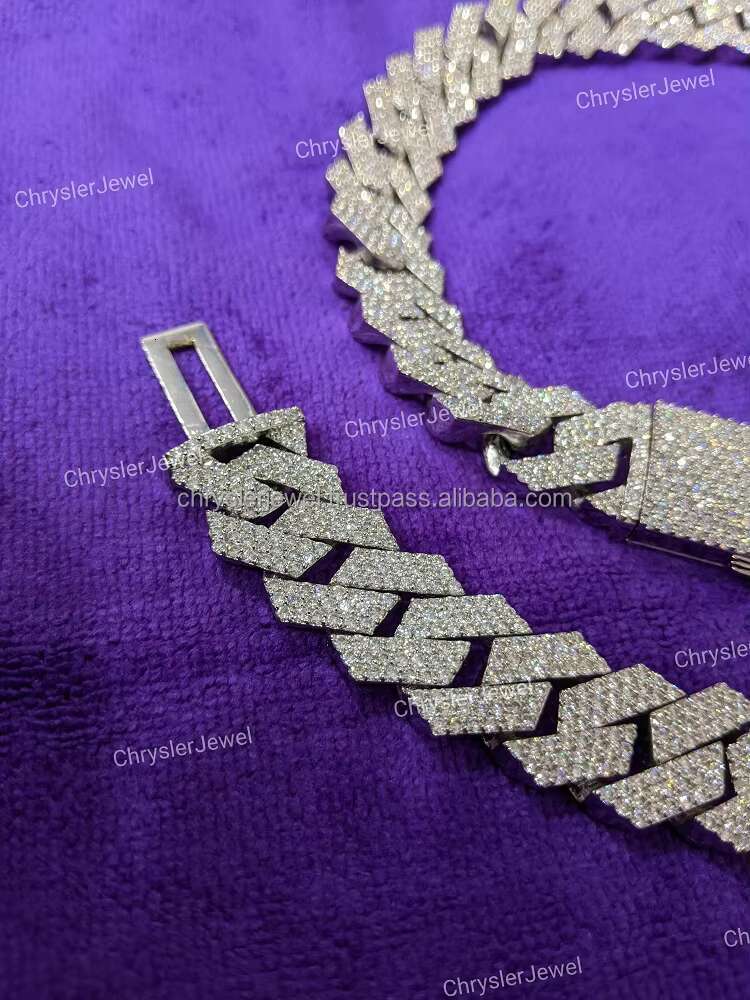 16 MM 20 Inches Top Quality Iced Out Cuban Link Chain VVS Moissanite Diamond Cuban Link Chain Hip Hop Miami Cuban Chain for Men