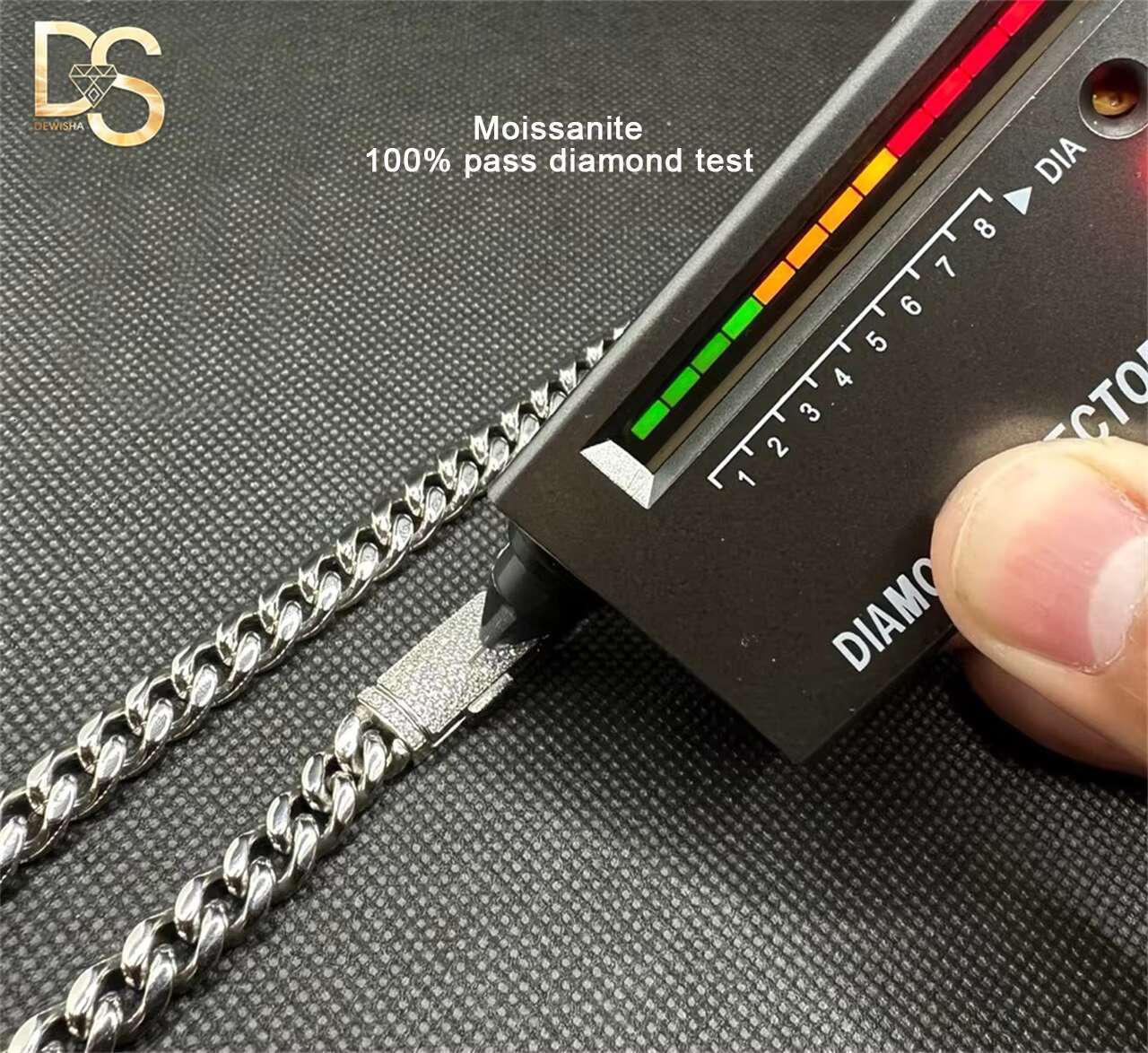 Wholesale Thick Solid Cuban Link Chain Hip Hop Jewelry 925 Silver Iced Diamond Clasp Flat Miami Cuban Link for Men Women