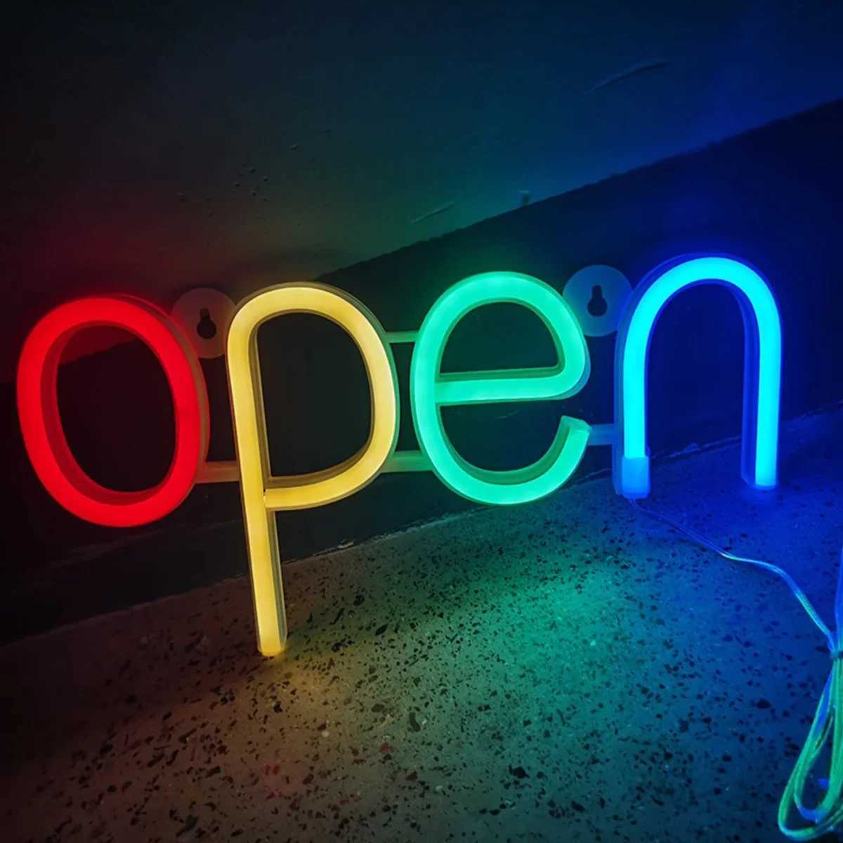 Business Sign Open Neon Sign LED Night Light Hanging Window Shop Cafe Bar Restaurant Decoration Personalized Custom Neon LampXJ250626