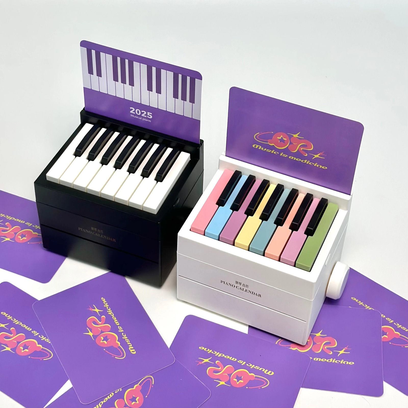 2025 Olivia peripheral desktop piano calendar music toys to give as holiday gifts to girlfriends family or friends 250624
