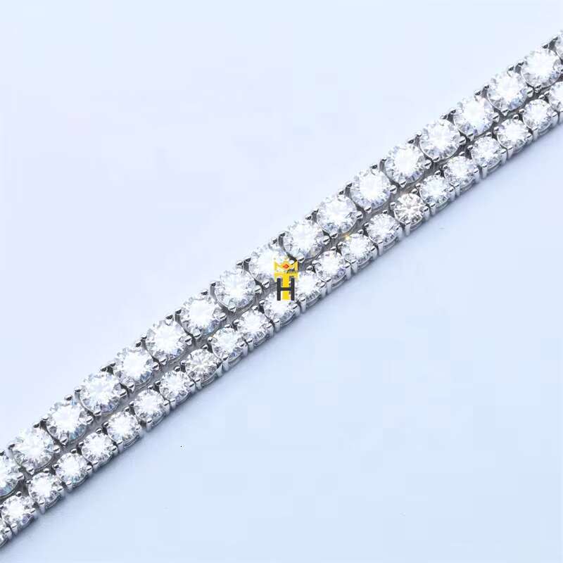 Classic Design Stylish Hip Hop Tennis Chain D Color Diamond Sterling Silver 4mm Moissanite Tennis Bracelet