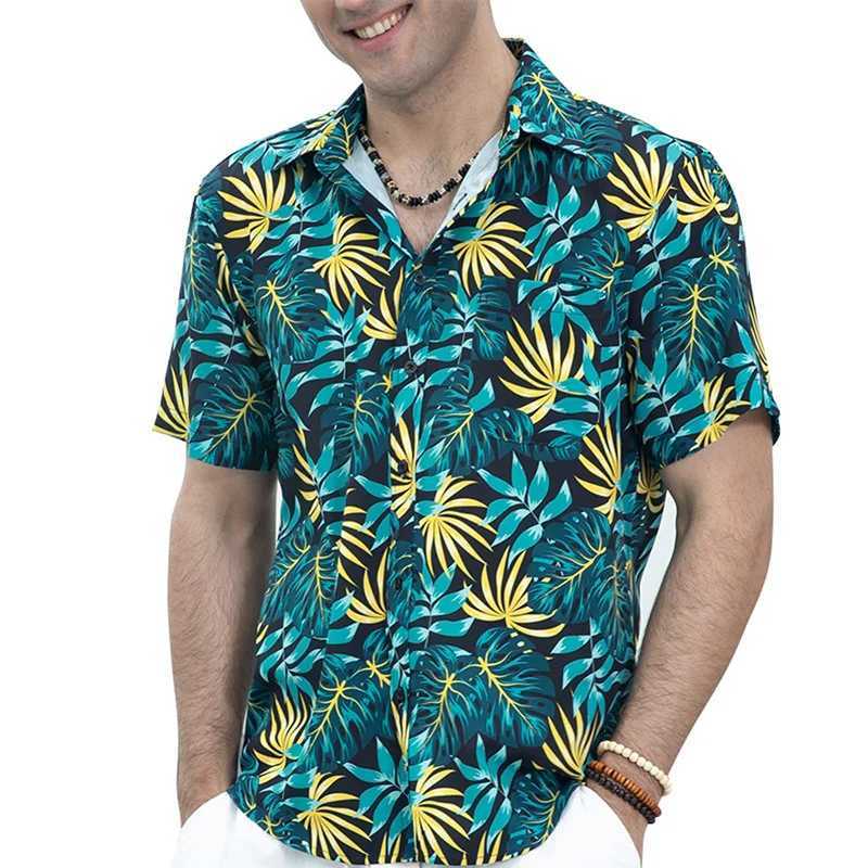 Tropical Floral Shirts for Men Clothing 3D Printing Hawaiian Vacation Shirt Short Sleeve y2k Tops Vintage Clothes Lapel Blouse W250627