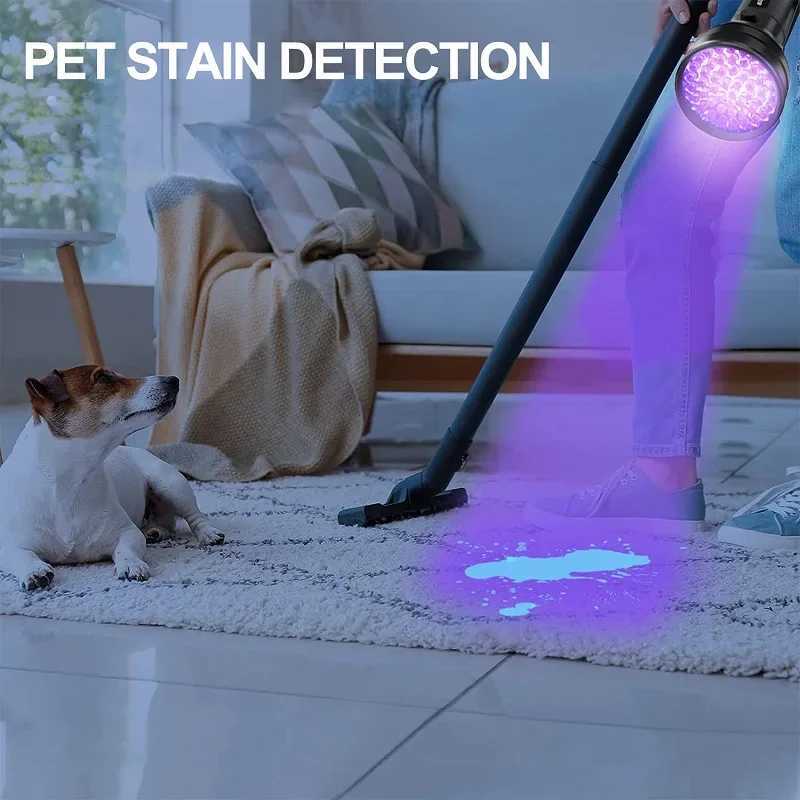 21/51/100 LED UV Flashlight Black Light with AA/AAA Battery Portable Ultraviolet Torch for Pet Urine Detection Hotel Inspection W250701