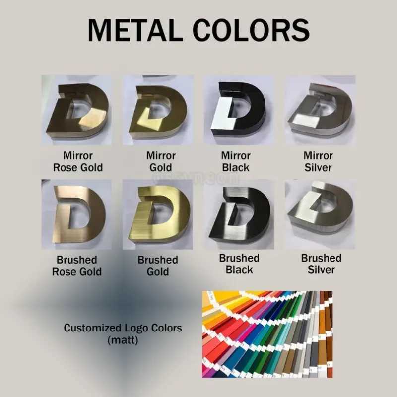 3D Custom Metal Sign Illuminated Stainless Steel LED Backlit Raised Letters for Reception Business Outdoor Office Signage XJ250626