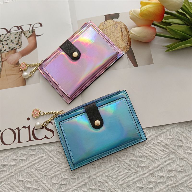 New Designer Wallet Wallet Men Unisex Storage Travel Classic Genuine Leather Mini Magnetic Multiple Card Slots Blue White Coin Pocket Card Holder Long