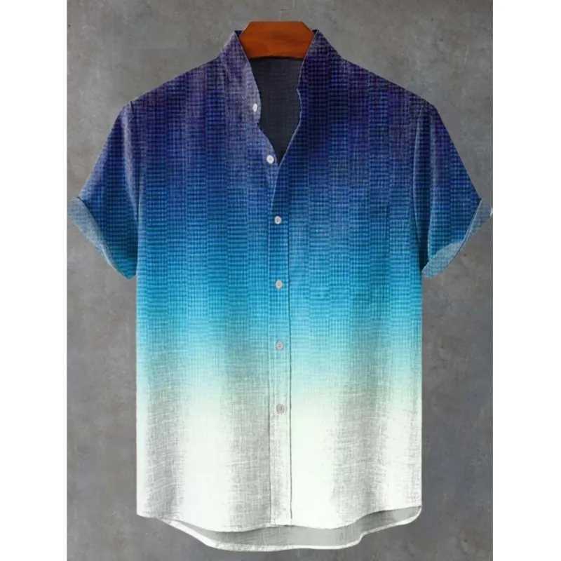 2025 Mens Casual Fashion New Linen Shirt Art Printed Shirt Fashion Street Casual Comfortable Mens Shirt Printed Shirts W250627