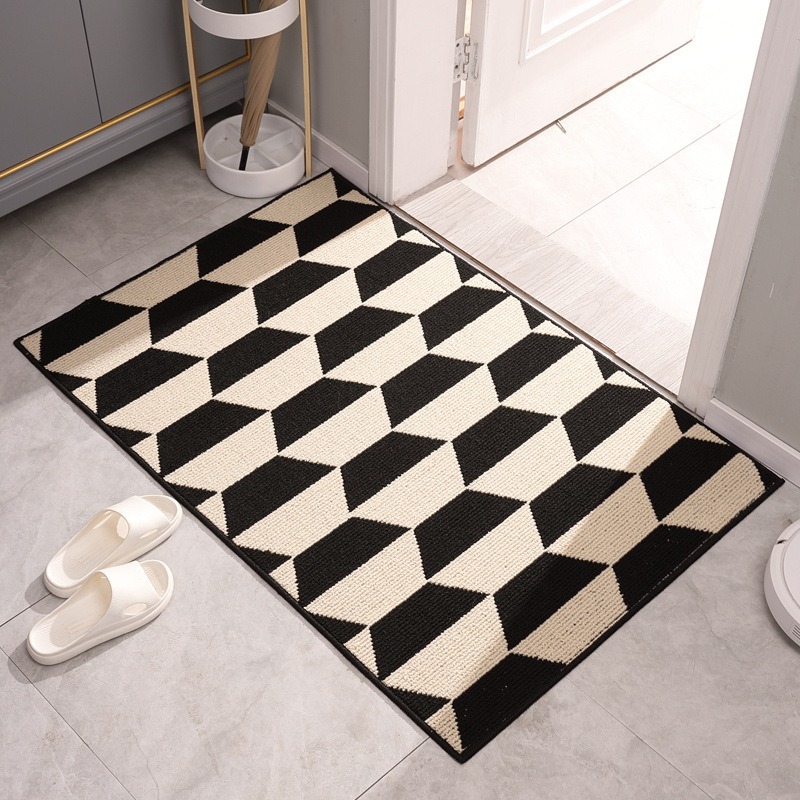 VIKAMA American Household Entrance Doorway Velvet Doormat Simple Wear-resistant Dirty Bathroom Anti-slip Foot Mat Home Decoration