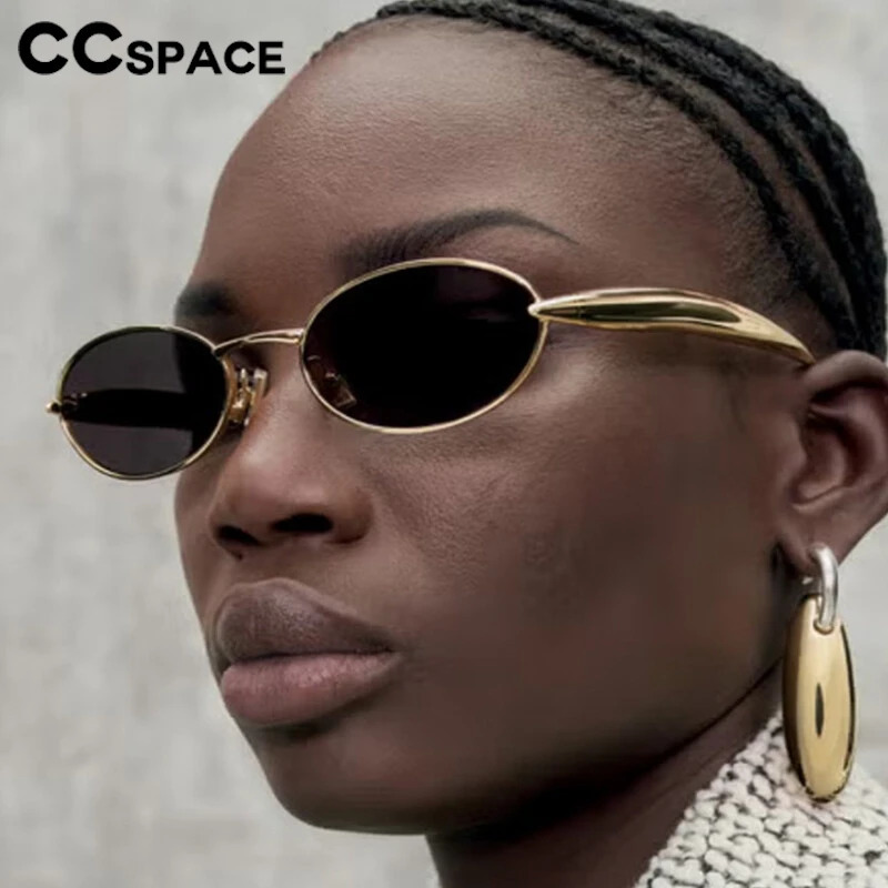 Classic Y2K Oval Small Frame Sunglasses Women Trendy Metal Round Sun Glasses For Ladies Fashion Driving Shades 250626