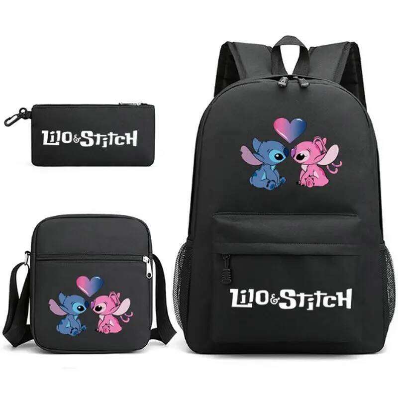 Sports Lilo Kids Backpack Cartoon Print Pencil Case Boy Girl Shoulder Bag Children School Bags