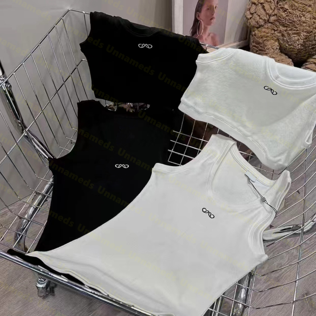 Women Knits Tank Designer Tops Embroidery Vest Sleeveless Breathable Knitted Pullover Womens Sport Tops size S-XL