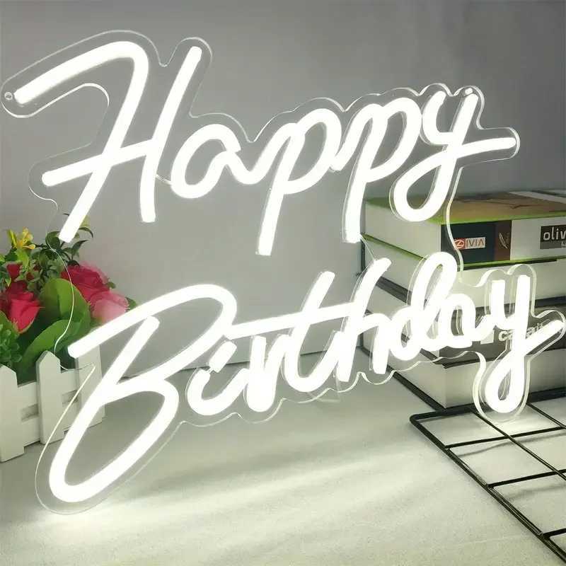 Happy Birthday Neon Sign Neon Happy Birthday Sign for Wall Decor Wall Neon Sign with Dimmable Switch Birthday Party Supplies XJ250626