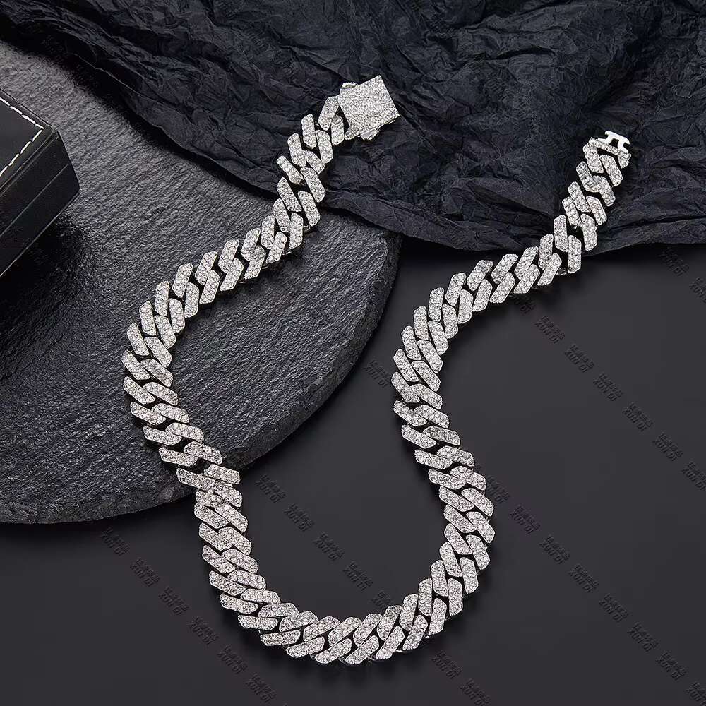 Mens Stainless Steel 14mm Cuban Link Chain New Product Iced Out Hip Hop Style Diamond Moissanite Gift Fashion-conscious Male