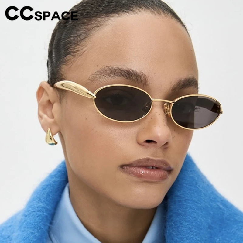 Classic Y2K Oval Small Frame Sunglasses Women Trendy Metal Round Sun Glasses For Ladies Fashion Driving Shades 250626