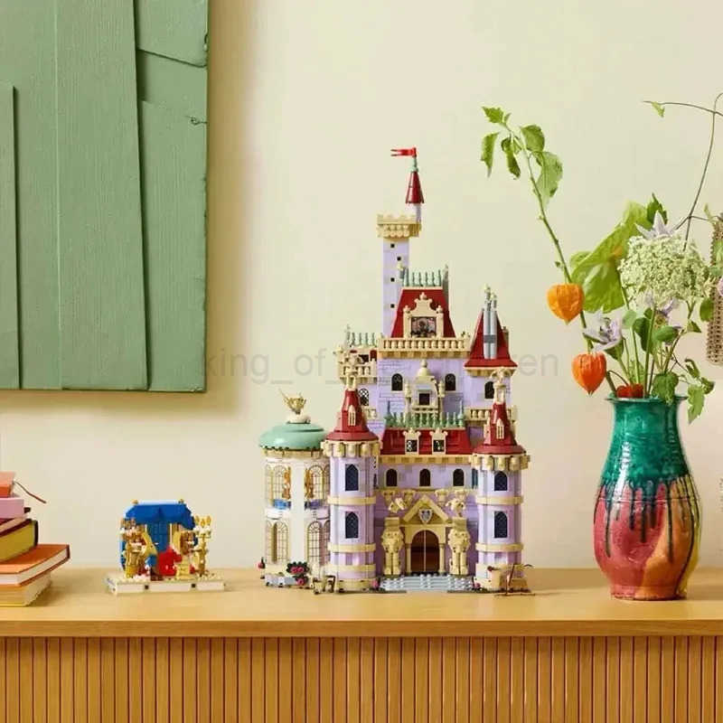 DISNEY 2916 Pieces Castle Model of Beauty Beast Girls Gifts Educational Building Blocks Bricks Birthday Gift Decoration Toys W250627