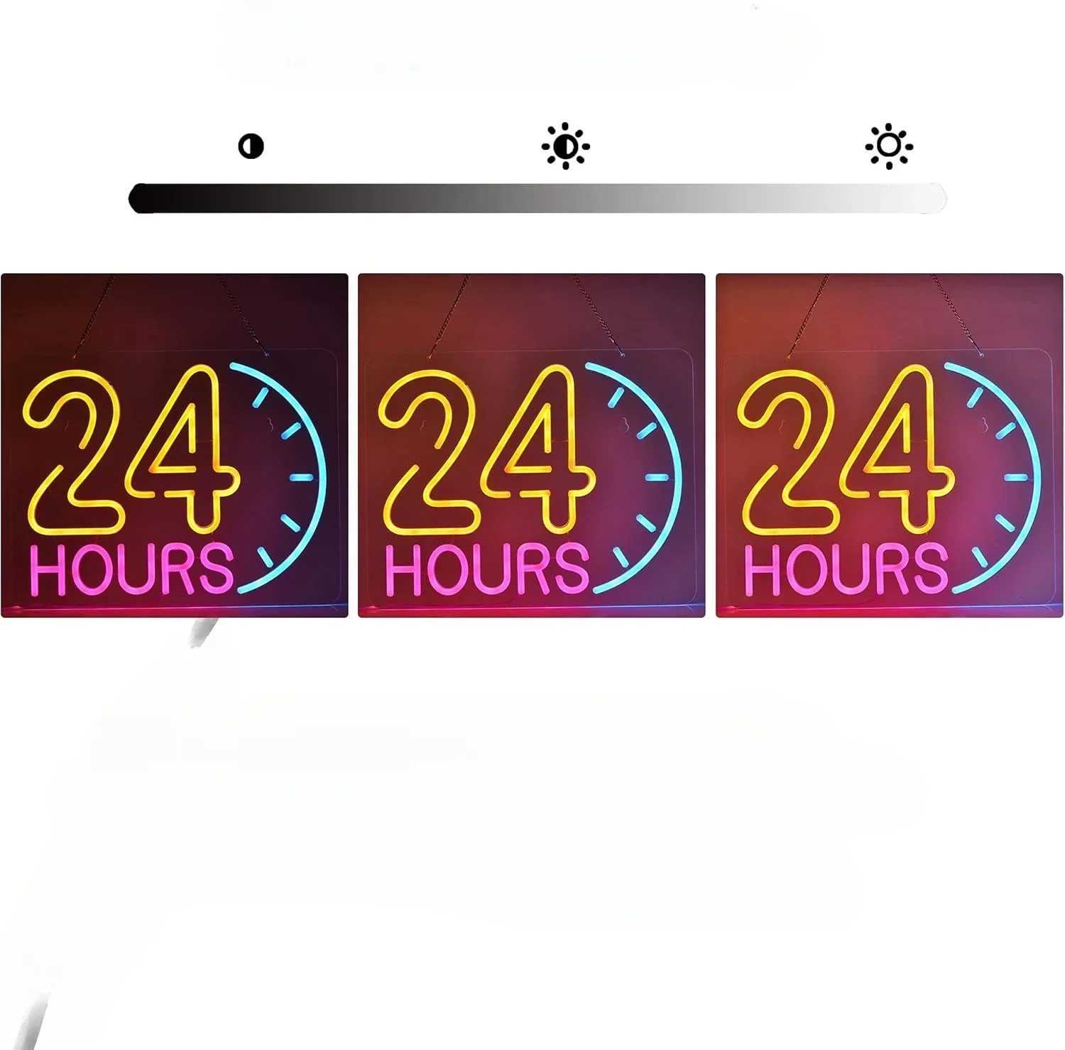 24 Hours Neon Sign LED 24 Hour Neon Light Sign USB Powered for Restaurant Bar Coffee Flower Shop Party DecorationXJ250626