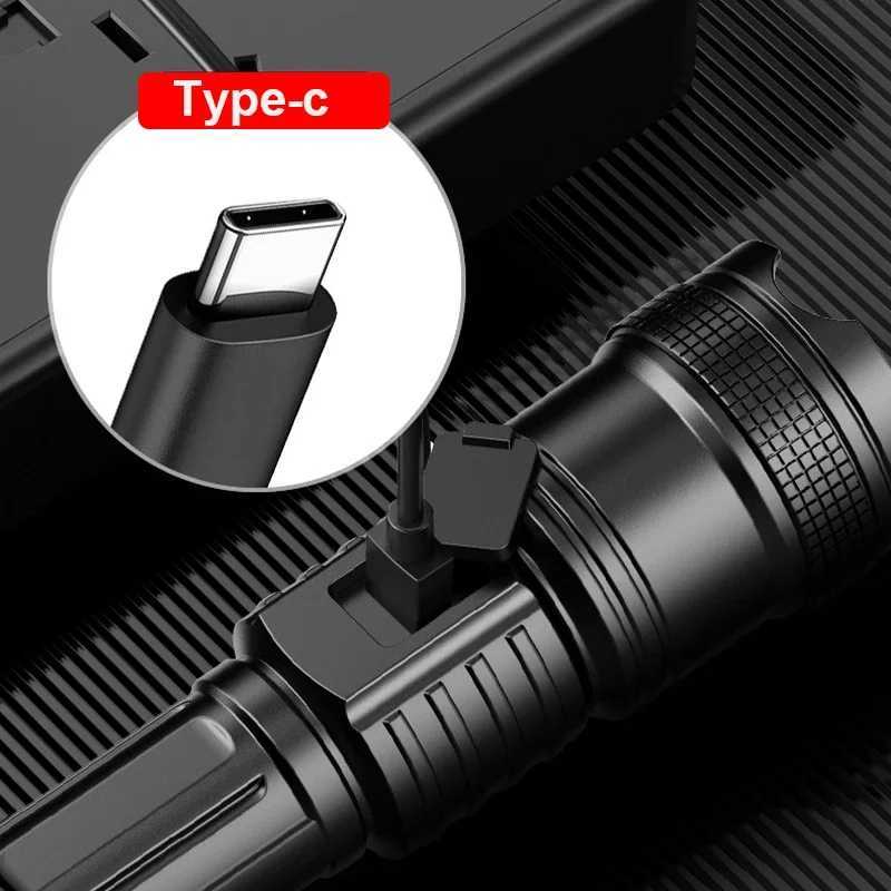 10000LM High Power LED Flashlight Rechargeable Long Range Zoom Tactical Torch Light Outdoor Emergency Camping Fishing Lantern W250701