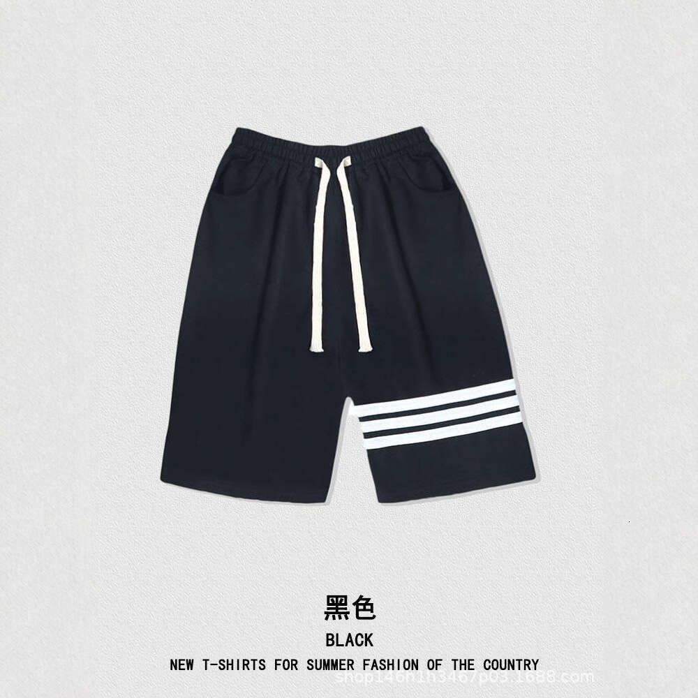 American Street Style Loose Three-Stripe Shorts for Men Summer Outdoor Plus Size Five-Point Casual Pants 5-Point Pants Mens Pants