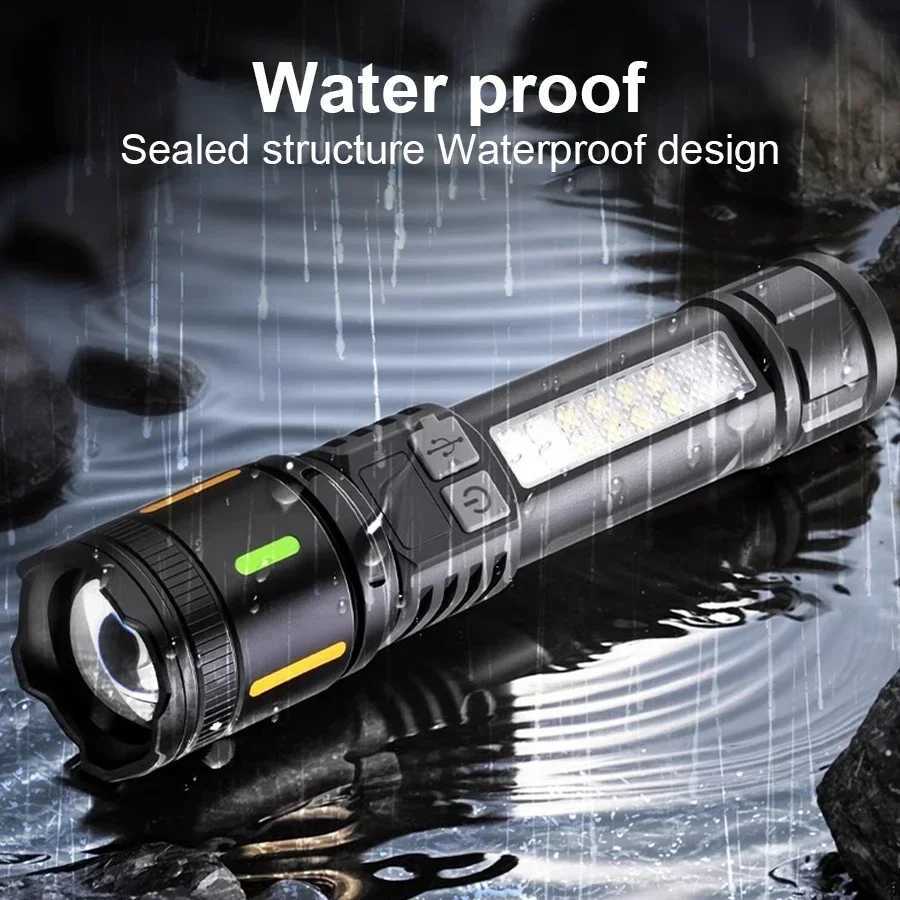 500000 Lumens Ultra Powerful Flashlight Rechargeable Portable Lantern Waterproof Tactical Flashlights Outdoor Strong Light Torch W250701