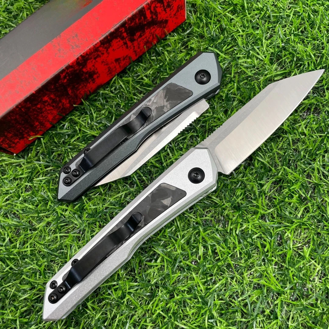 KS 7050 Launch 20 knife Pocket Folding knives D2 Blade T6 Aluminum Embedded with Carbon Fiber Handle Defensive Knife for Outdoor Hunting Tactical Comb