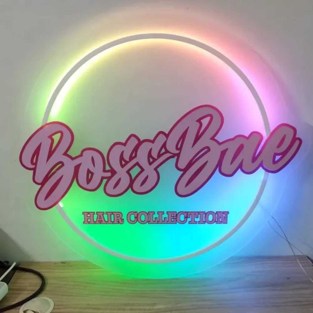 Custom LED Acrylic Sign 3D Metal Beauty Nails Salon Backlit Company Hair Studio Sign Bar LED Neon Light Acrylic SignsXJ250626