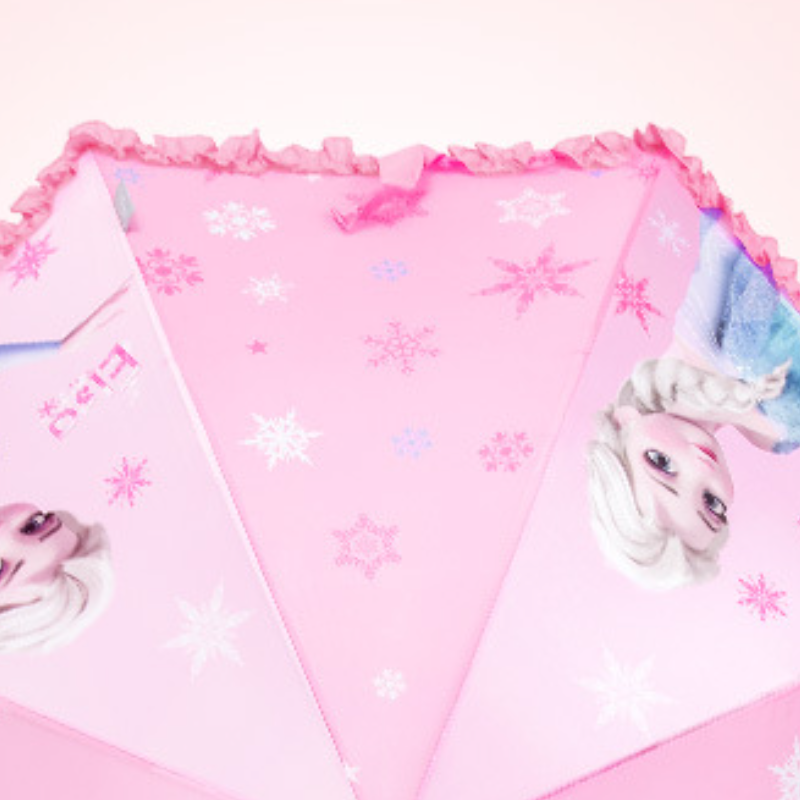 Disney Frozen Elsa Princess Children's Umbrella Baby Sun Umbrella Student Long Handle Sun Rain Umbrella Semi-Automatic Urella Children's Rai