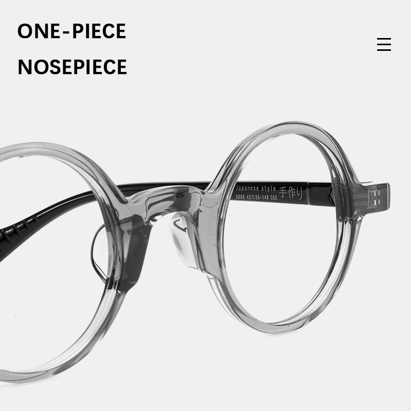 Japanese Vintage Large round Frame Acetate Glasses Frame Men Myopia Optical Eyeglasses Frame Women Eyewear 250625