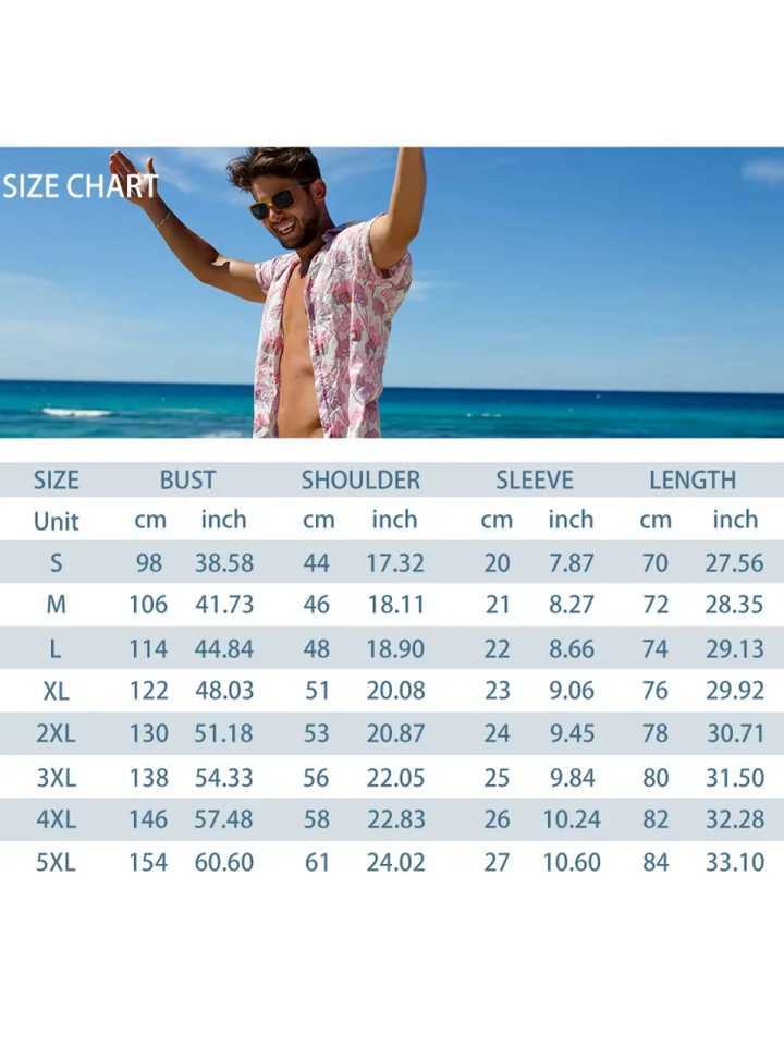 2025 Mens Colorblocking Striped Printed Button Down Short Sleeve Shirt Large Size 5XL High Quality Hawaii Beach Tops W250627