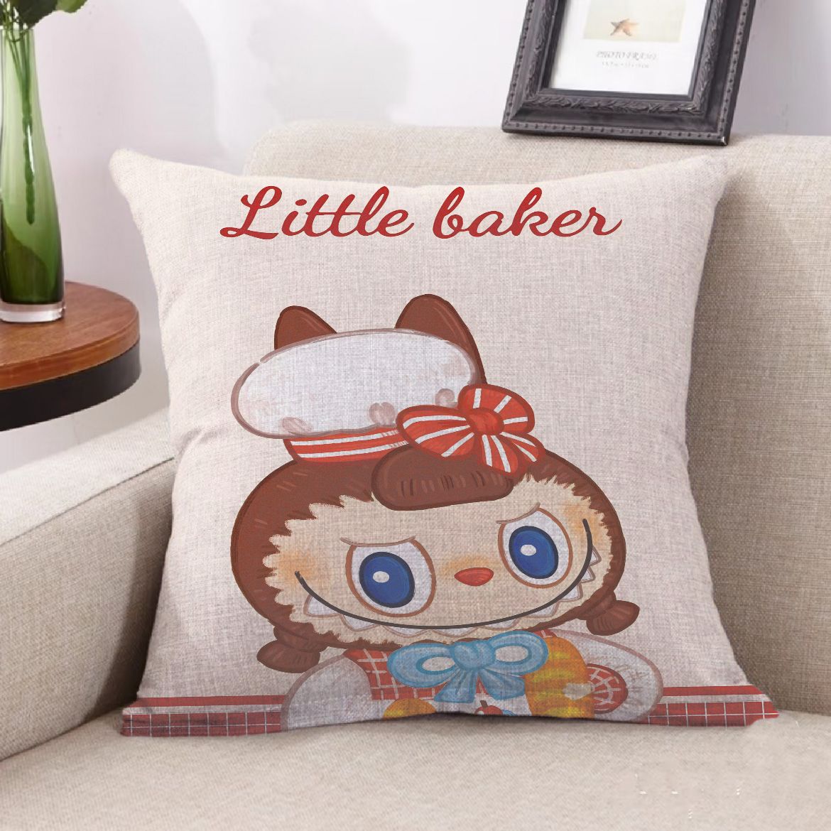 Pink and Black Clashing Color Cartoon Pillow Set Pacifying Moe Fun Children's Room Cushion Teacher's Day Kindergarten Gift Living Room Sofa 