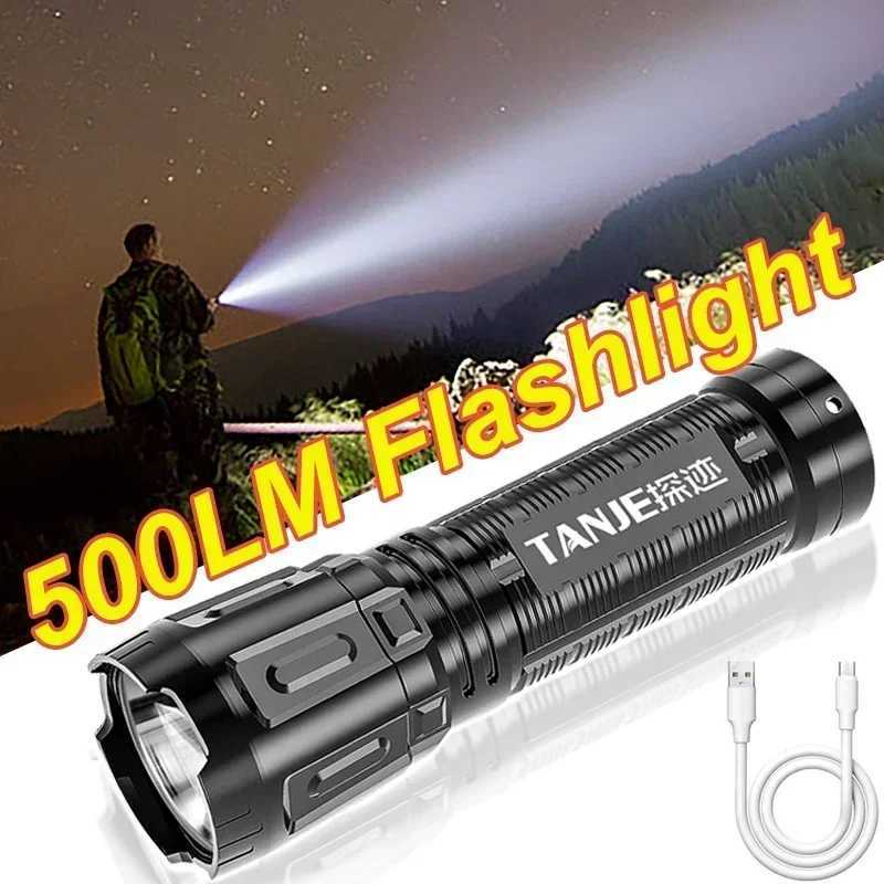 Powerful LED Flashlight Waterproof Tactical Flashlights USB Rechargeable Torch Lantern For Camping Hiking Outdoor Lighting W250701