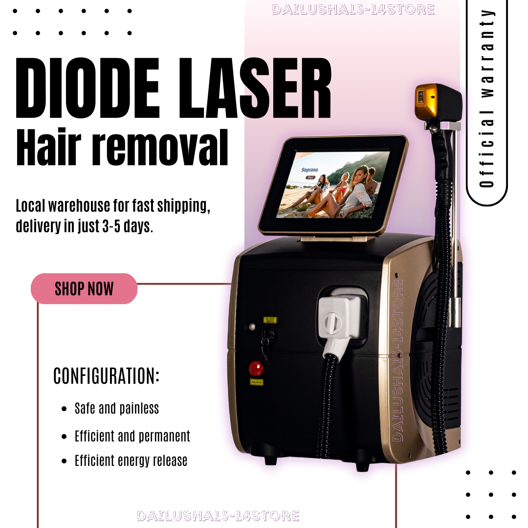 Professional 3 Wave Diode Ice Titanium Female Hair Removal Machine Portable 755/1064/808NM Alexander Device Permanent