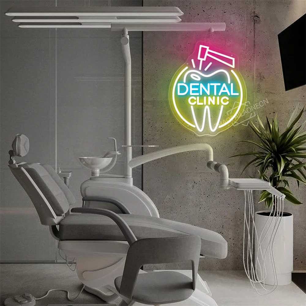 DENTAL CARE LED Neon Tooth USB Powered Neon Signs Teeth Dental Night Light 3D Wall Art Game Room Bedroom Party Decor Lamp SignXJ250626