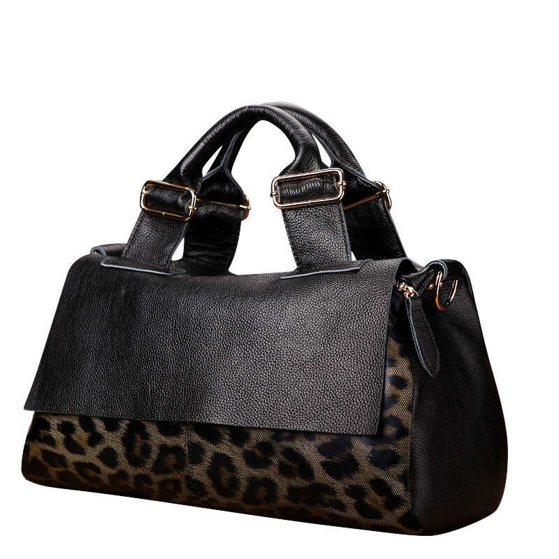Free shipping fashion designer bag Luxury bag Qian Dian Genuine Capacity 2025 New Fashionable Leopard Print Handbag Women's Large Soft Leather La