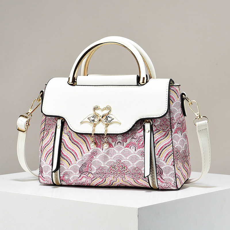 New Embroidered Color-Block Bag for Women Handbagr Niche Versatile Shoulder and Crossbody Bag Stylish and Trendy Bag New Free Delivery Designer Bag