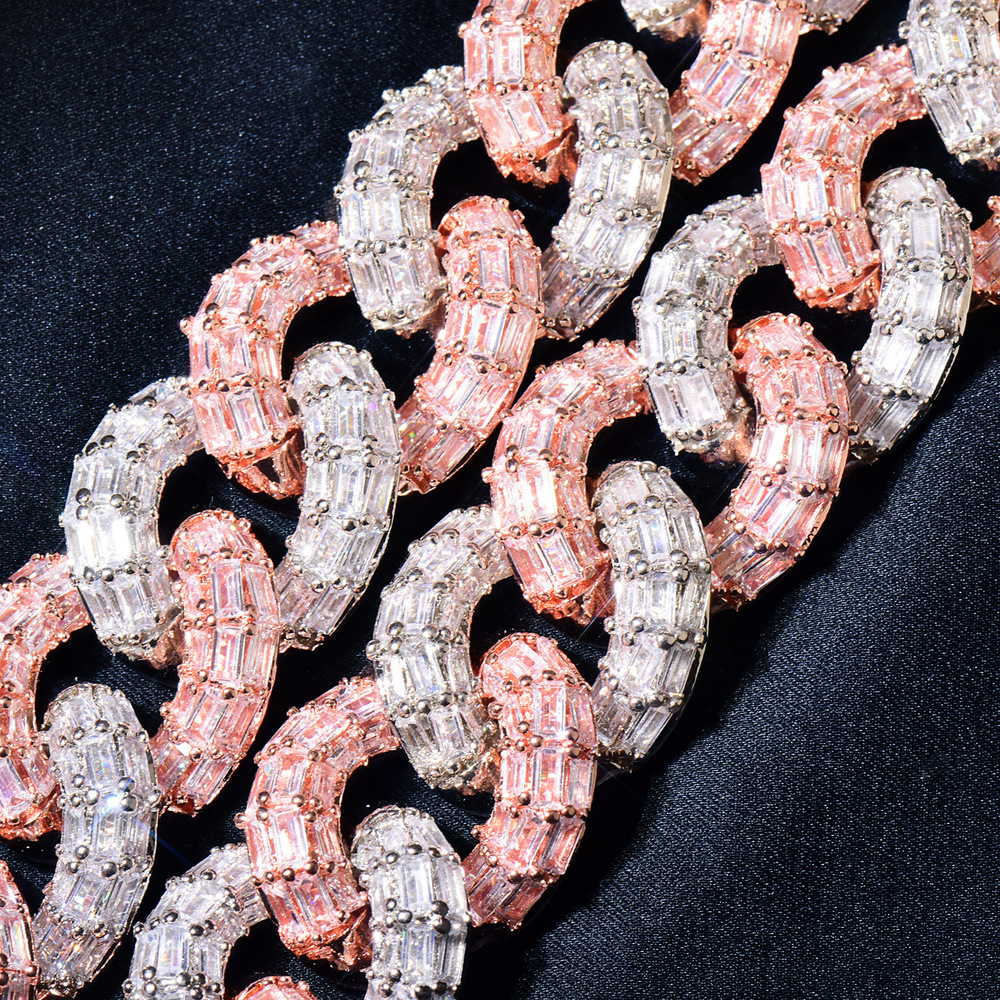 21MM Luxury VVS Moissanite Iced Out Hip Hop T-Step Cuban Chain Men's High-Quality Multi-Size Statement Jewelry Pass the diamond tester