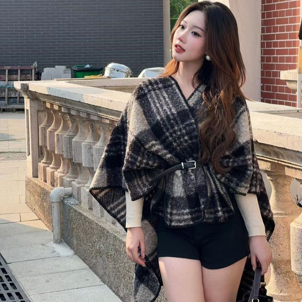 New No. 640 New scarf for women, winter lengthened thickened warm student cashmere Christmas plaid shawl scarf