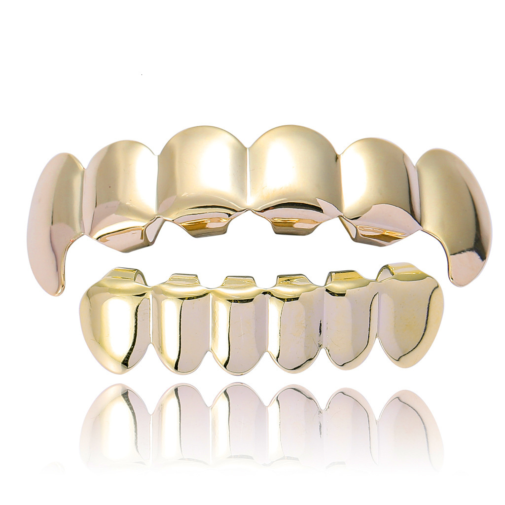Halloween Hip Hop Vampire Fangs Teeth Grillz Iced Out Wolf Fang Gold Teeth Premium Rapper Accessories Pass the diamond tester